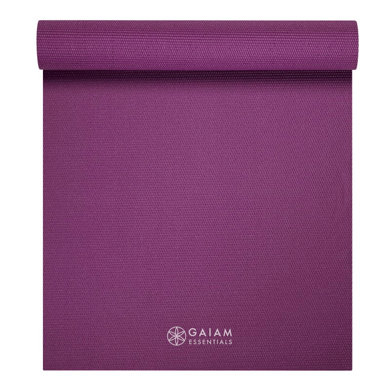 Gaiam 6mm Yoga Mat with Strap: Non-Slip, Lightweight, Durable, Comfortable - Fitness Max