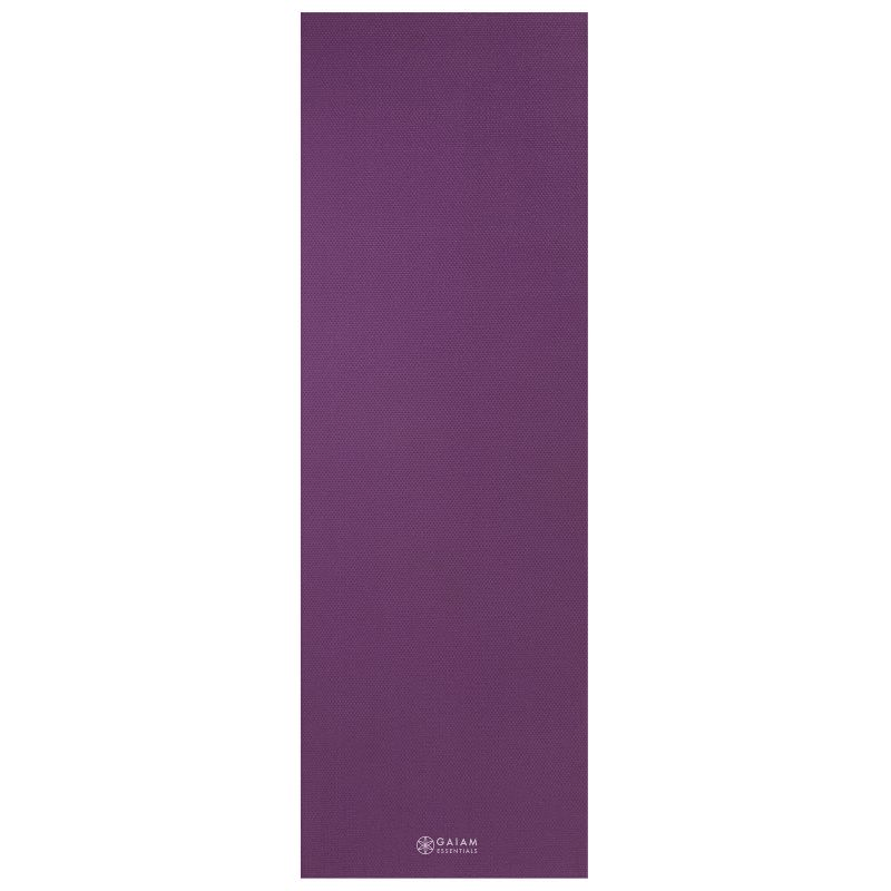 Gaiam 6mm Yoga Mat with Strap: Non-Slip, Lightweight, Durable, Comfortable - Fitness Max
