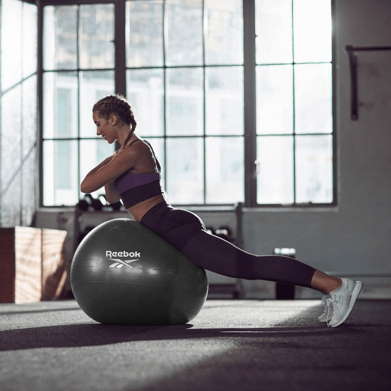 Reebok 55cm Gymnastics Ball with Pump for Home Workouts - Fitness Max