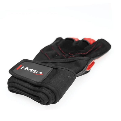 Black Red HMS RST01 Gym Gloves: High-Quality Fitness Gloves for Men - Fitness Max