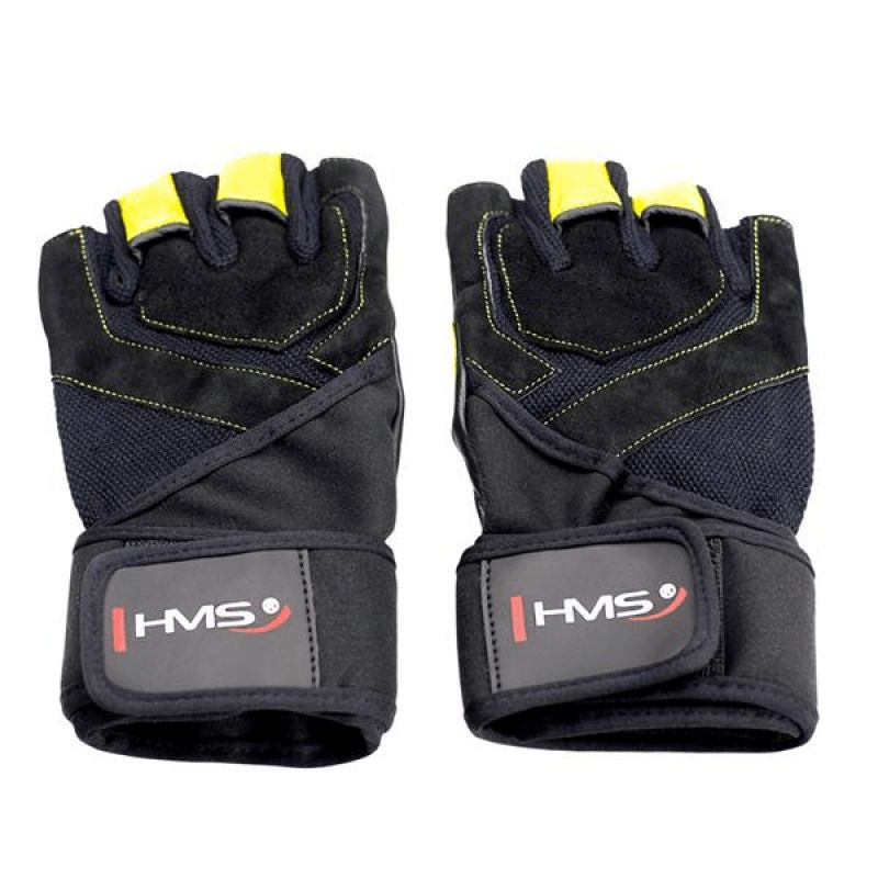 Gloves Top-quality Black/Yellow HMS RST01 Gym Gloves XL