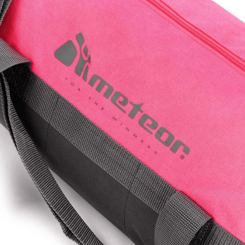 Meteor Siggy 25L Fitness Bag: Pink-Gray Gym Duffle with Shoe Compartment - Fitness Max