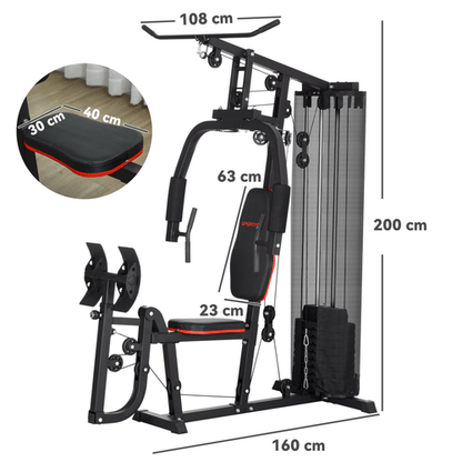 Multi Gym SPORTNOW Compact Multi Gym: 45kg Weight Stack