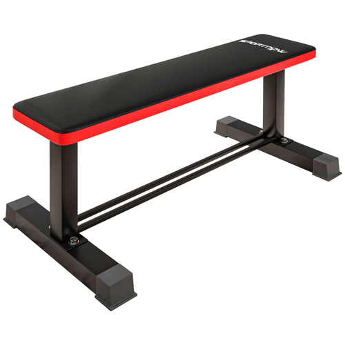 Workout Bench SPORTNOW Heavy-Duty Flat Weight Bench with Dumbbell Rack - 300KG Limit