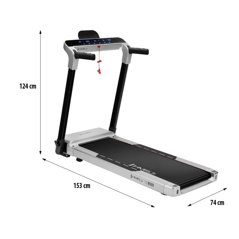 Foldable Electric Treadmill with Bluetooth, 15 Programs, 12 km/h Speed - Fitness Max